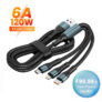 כבל טעינה מפוצל 120W באורך 1.2 מטר